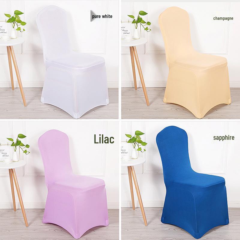 Red and White Stretch Chair Cover - Dustproof, Full Coverage for Banquet, Hotel, or Wedding Chairs.