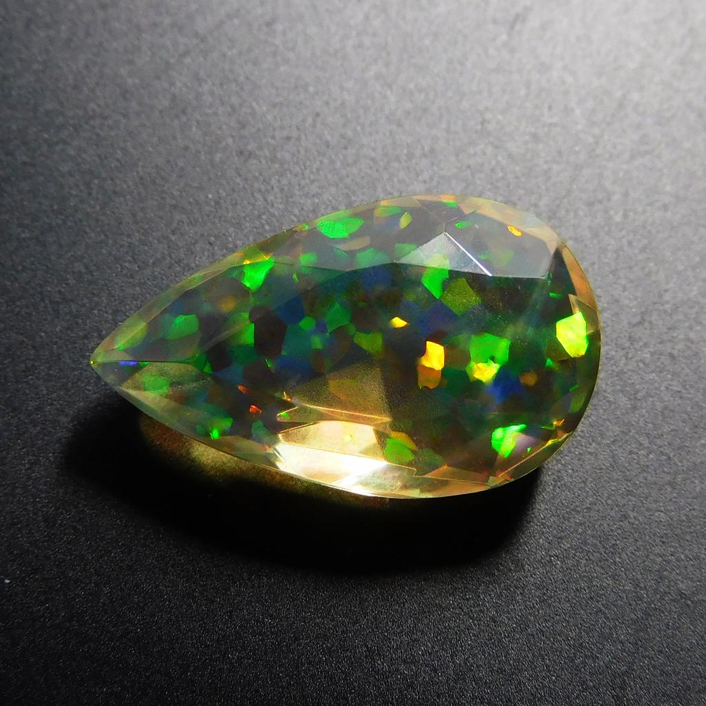 10.65 Ct Lab Created Opal Pear Certified Fabulous Loose Gemstone