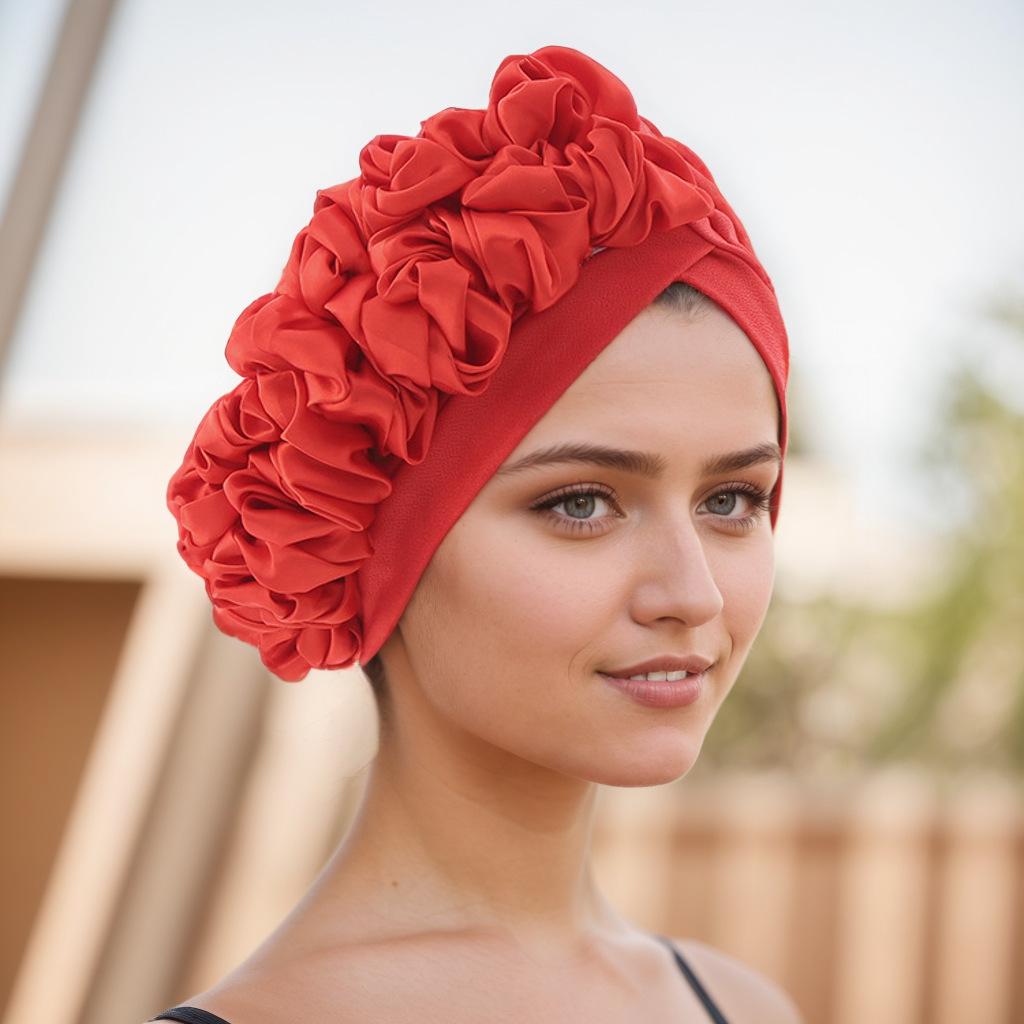 JYL TS Сделай сам Shein TEMU Европейский Американский Новый Кепка Коса Золотая Нить Тюрбан Шляпа red_ бирюзовый зеленый