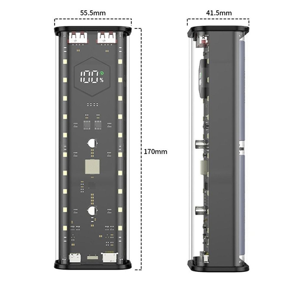 4X21700 Support DIY Power Bank Case LED Display Screen Power Bank Shell  Outdoor Charging
