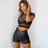 Anime Hyuga Hinata Cosplay Costumes Akatsuki Uchiha Itachi Underwear Ninja Tops Mesh Short T-shirt Tsunade Fishing Mesh