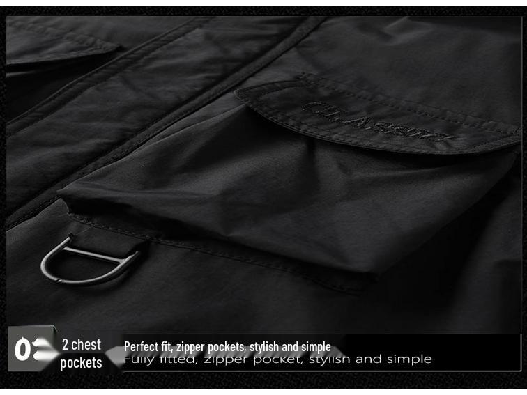 Herrvindjacka i stor storlek med flera fickor och avtagbara ärmar för vår/höstvandring och arbetskläder