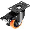 Caster Wheels, 3-inch Swivel Plate Casters, Set of 4, with Security A/B Locking No Noise PVC Wheels, Heavy Duty 250 lbs Load Capacity Per Caster,