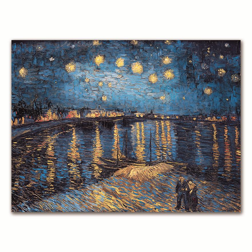 Van Gogh Notte stellata Paesaggio astratto Canvas Poster Famoso classico Wall Art Print Immagine decorativa Modern Living Room Decor