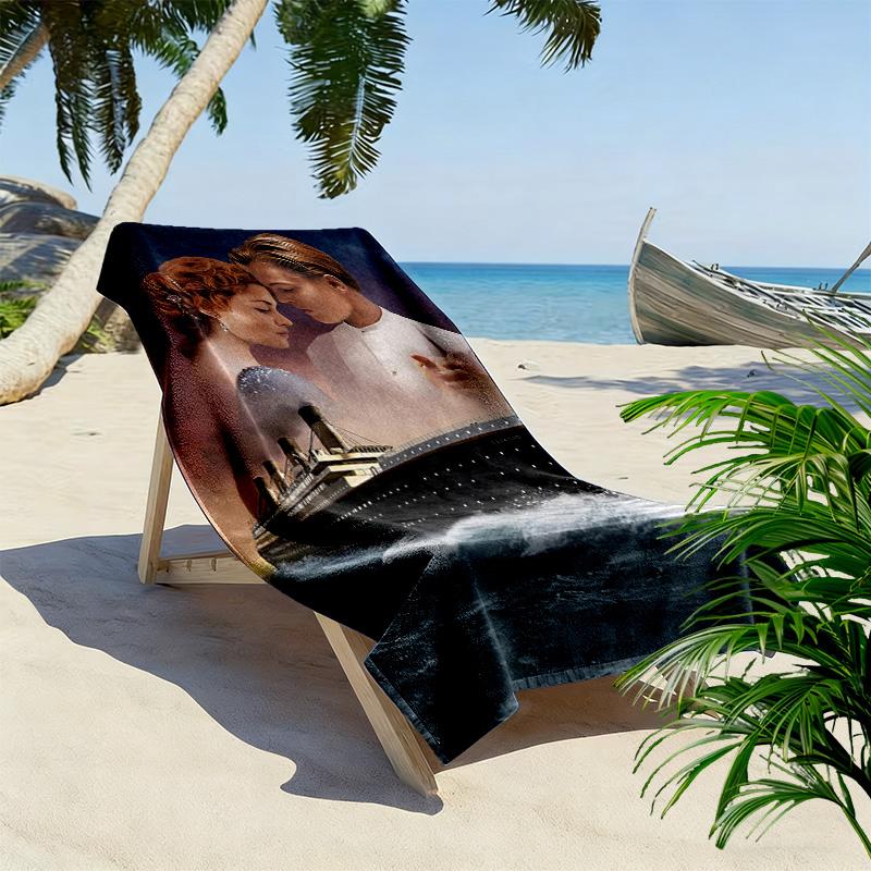 Titanic Print Beach Towel, Large Soft Quick Dry Towel for Beach Camping Swimming
