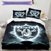 Raiders Football Legacy Printed Pattern Duvet Cover Set – includes 1 duvet cover and 2 matching pillowcases Bedroom decor Christmas gifts