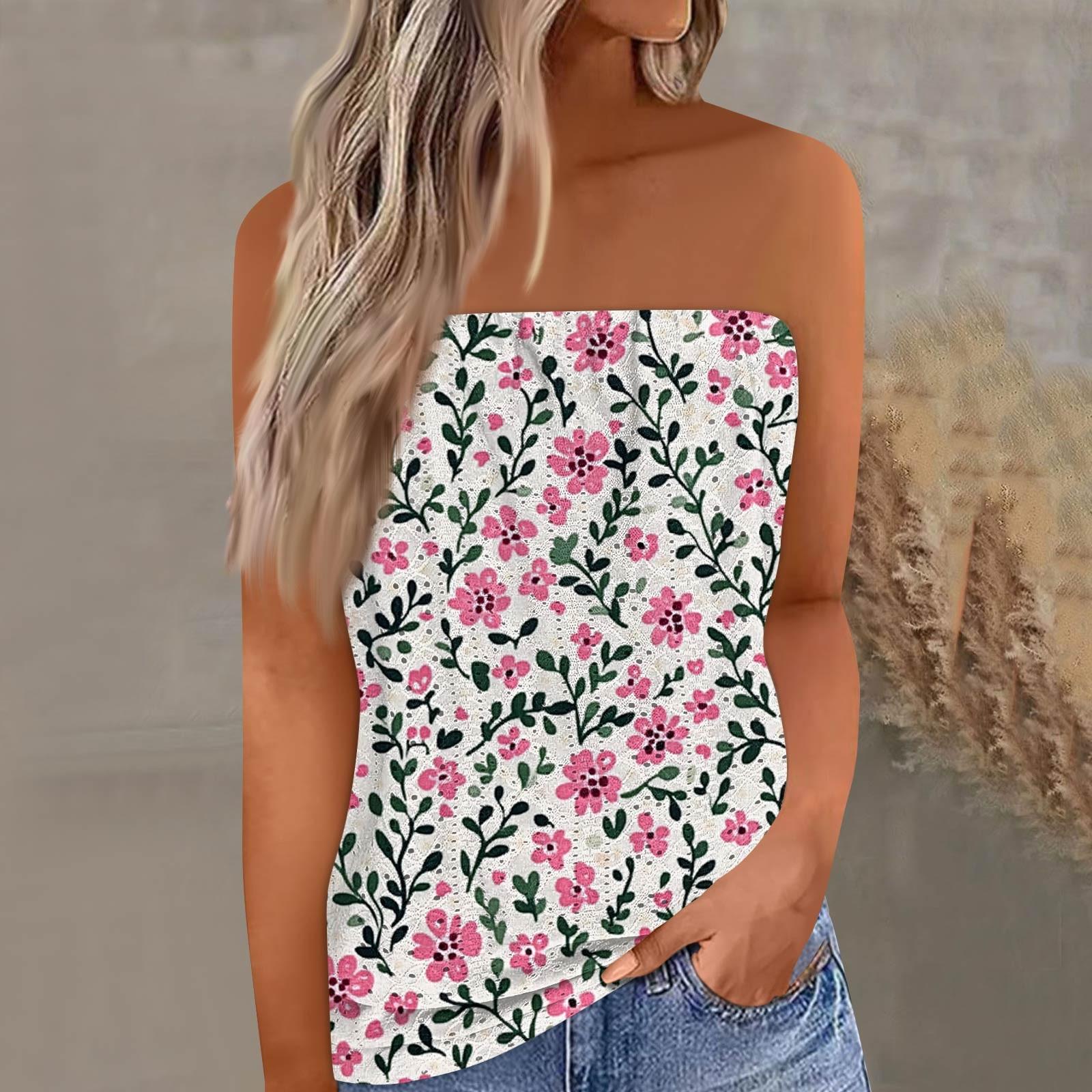 

Укороченные топы для женщин, сексуальные летние майки-трубы без рукавов с принтом, майка-рубашка, жилет M розовый