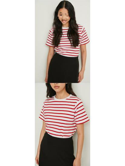 2026 Spring/Summer European & American Trend: Versatile Striped Round Neck Casual Short Sleeve T-Shirt