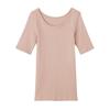 Gunze HOTMAGIC Sleeve Fluffy Short New Sepia 5/8 Innerwear, Cotton, 100% Cotton, Skin-Friendly! Sleeve, MH4648, Women's,