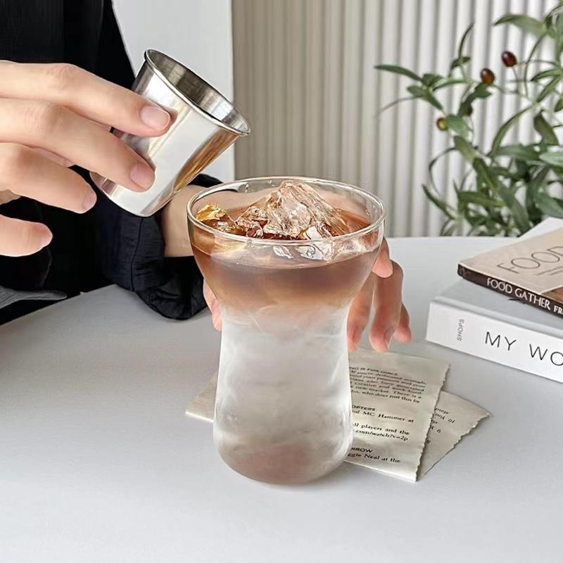 Windshield Cup Ice American Coffee Cup Breakfast Milk Juice Cold Drink Cold Brew Water 400ml чёрный