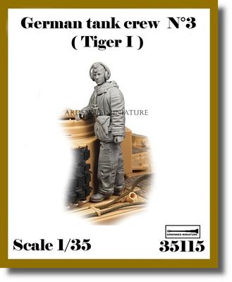 Ardennes Miniatures 135 WW2 German Tiger I Heavy Tank Crew No. 3 Tank Crew Standing Beside Turret Resin Kit AR35115 (Figure)