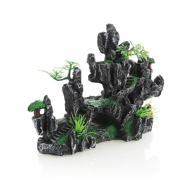 Aquarium Decorative Resin Mountain Rock Landscape Fish Tank Naturalistic Aquascaping Dual-Sided Background