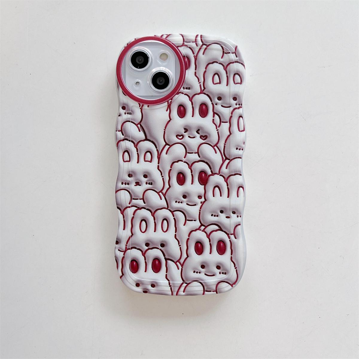 

3D рельефный визуальный узор с переполненными кошками и кроликами, мягкий чехол из ТПУ, модный чехол для телефона для iPhone, Samsung Vivo, Xiaomi Oppo Xiaomi Poco X6 красный