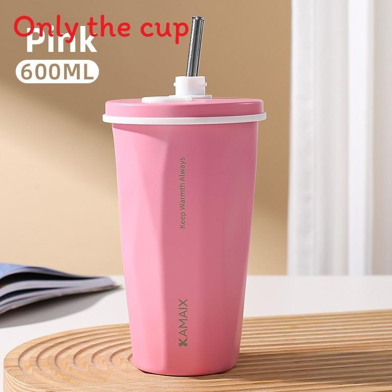 Letter Fashion Printed Stainless Steel Insulated Cup With Straw Office For