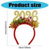 Year of 2026 Glittering Hairband For Adult Kids Adjustable Plastic Hair Hoop Festival Head Accessory for Holiday Event
