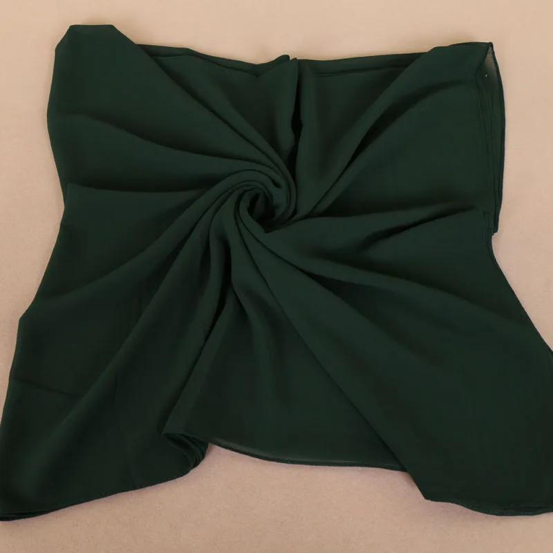 Gładki Kolor Kwadratowy Chwost Wiskozowy Szal Szalik Kobiety Owinąć i Szale Paszmina Muzułmański Hidżab Echarpe Foulard 110*110Cm