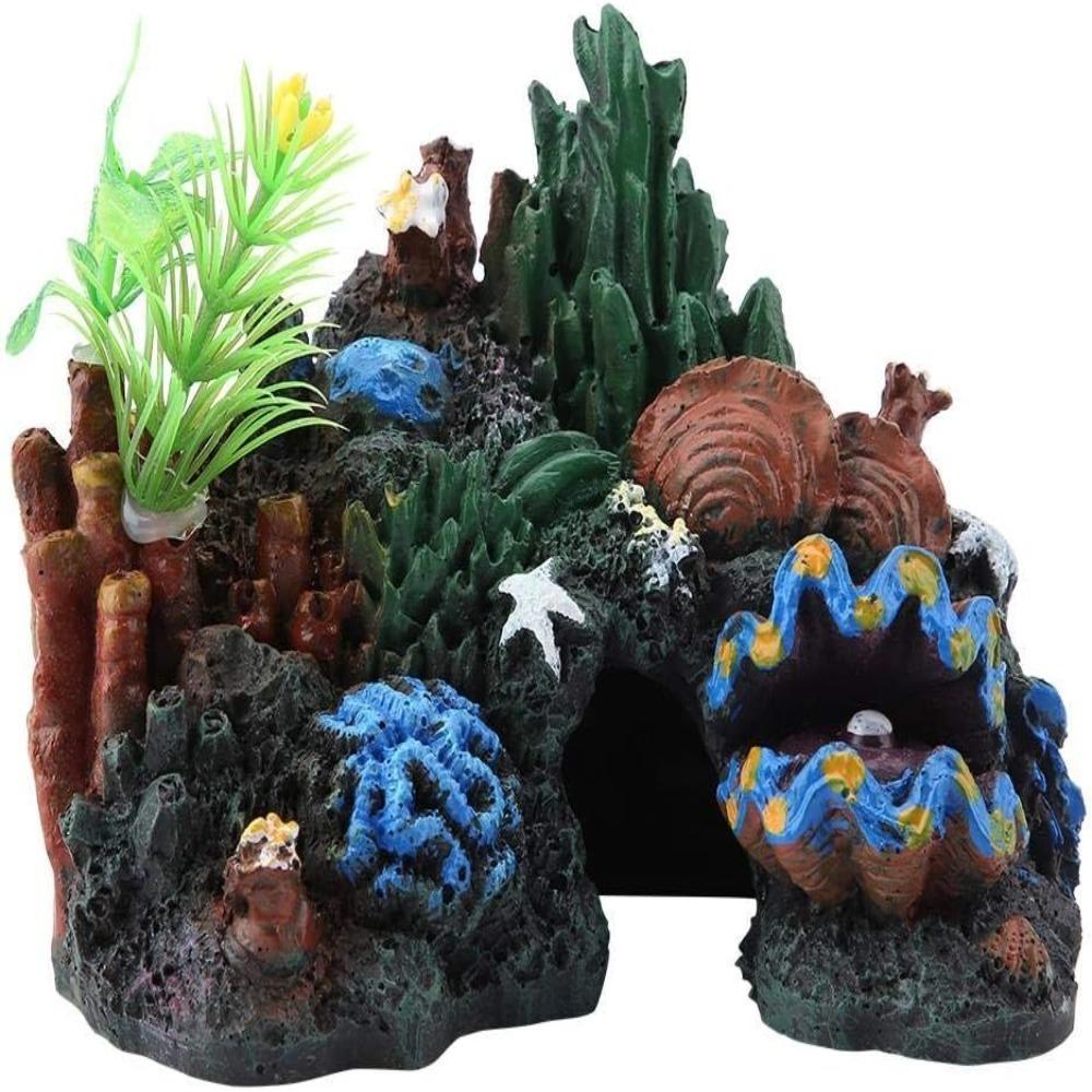 Ocean Color Fish Tank Ornament Irregular Shape Resin Rock Cave Fish Tank Landscaping