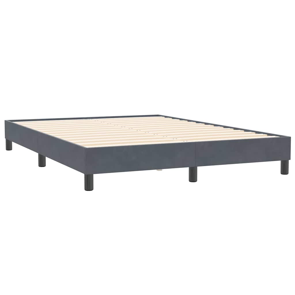 Box Spring Bed with Mattress Dark Gray 160 x 210 cm Velvet