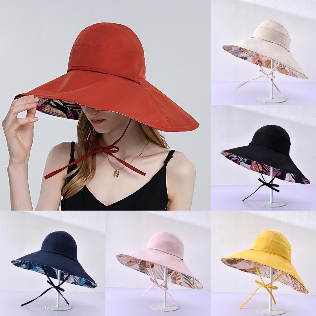 Sun Protection Hat For Women With Leaf Pattern Summer Wide Brim Cap For Beach And Outdoor Activities