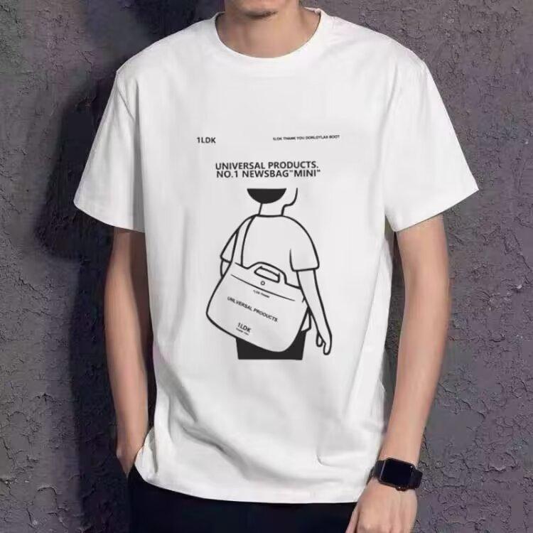 Printed Ins Short-sleeved T-shirt Men's Slim Tide Summer New Trend Round Neck Men's Cotton