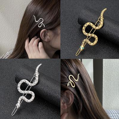 Épingles à cheveux rétro serpent métal strass femme fille pinces à cheveux épingle barrettes accessoires pince à cheveux coiffe couvre-chef pinces à cheveux