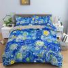 3D Artistic Bedding Set King Monet Van Gogh Style Sky Oil Painting Pattern Printed Duvet Cover With Pillowcases Hot Sale 2/3PCS