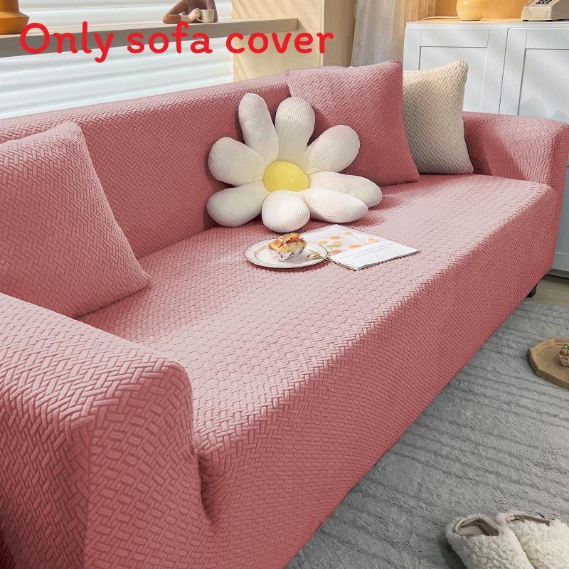

Solid Color Polyester Knit Stretch Sofa Cover For Sectional Couches With Full Protection 4 Seat
