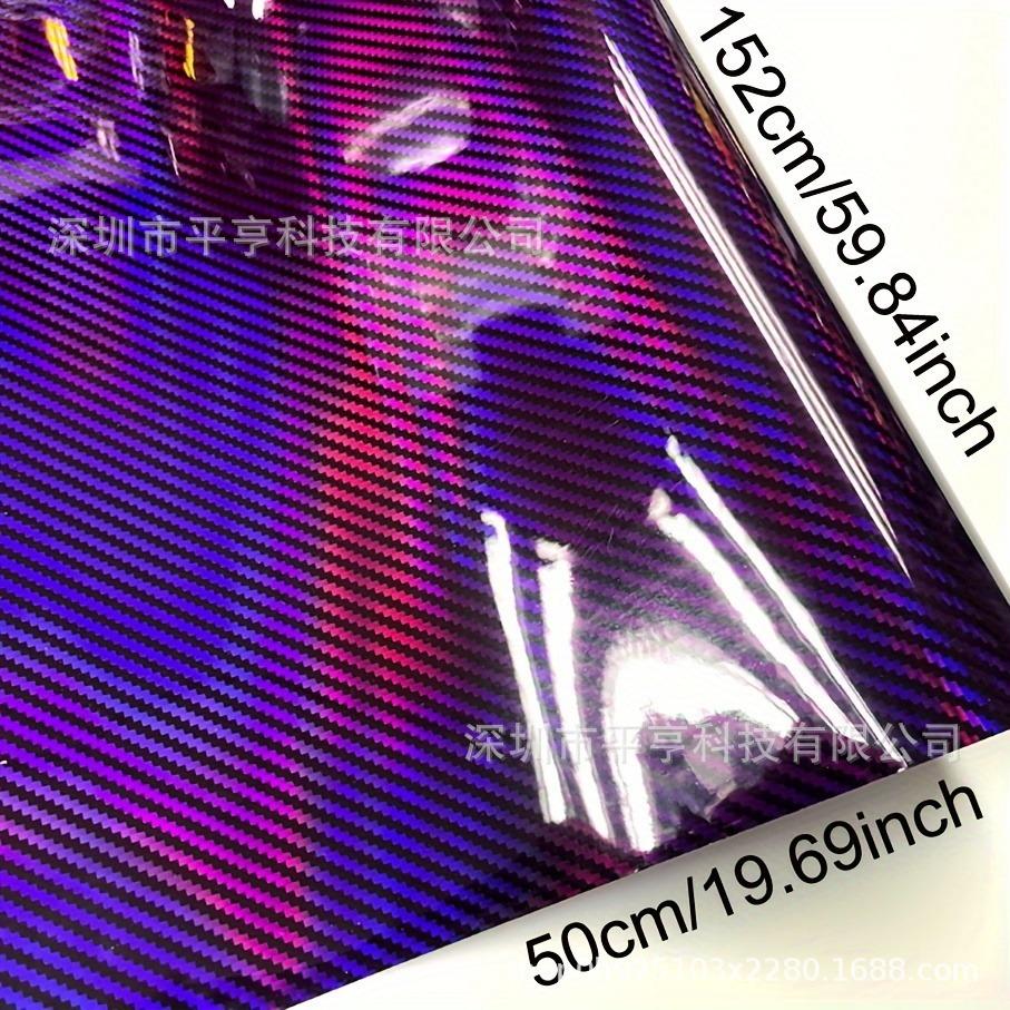 Laser Purple Carbon Fiber PET Sticker for Phones, Scooters, Motorcycles & Laptops
