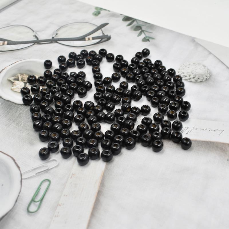 Handmade 10MM Large Hole Maple Wood Beads - Brown Toned Barrel Beads for DIY Jewelry