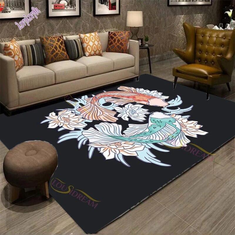 

Сучасний китайський дракон Тигр Тай Багуа Інь Ян Килимки для вітальні Килим для дітей Іграйте вдома Деко Підлоговий килимок і килими 40x60cm(15x23 in)