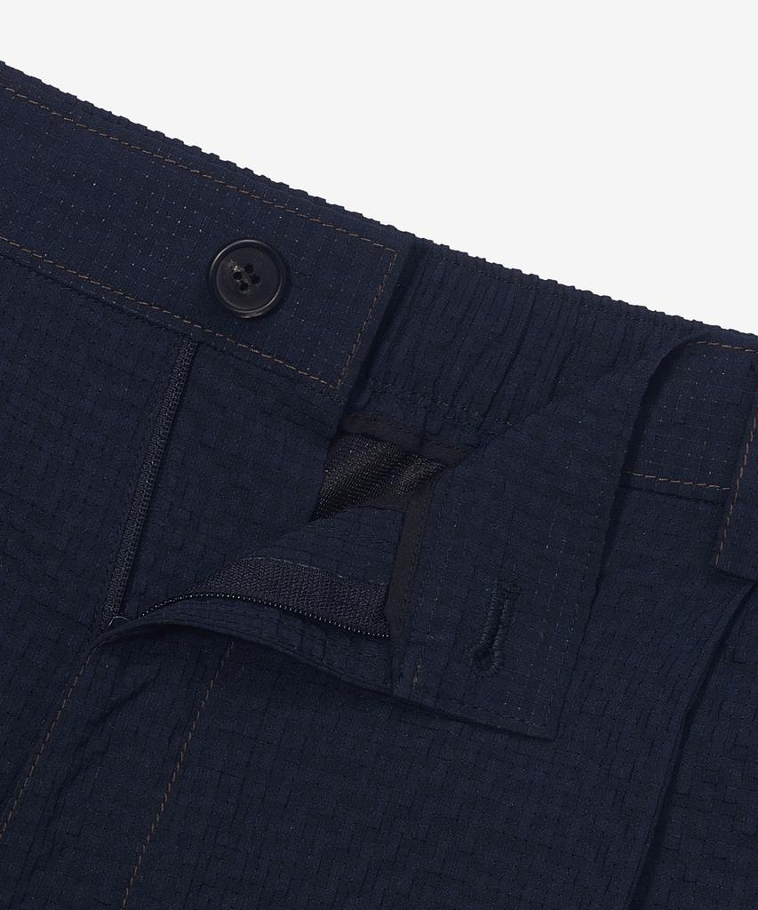 MINDBRIDGE [Couture] Relaxed Fit Seersucker Full Elastic Waist Navy Half Pants