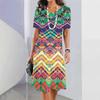 Vacation Short Sleeve T-Shirt Dress Women 3D Print Loose Plus Size Beach Dresses
