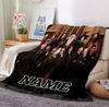 Custom Name Floral Fantasy Flannel Blanket Throw Blanket Soft Warm Sofa Bed Home Decor Unique Gift