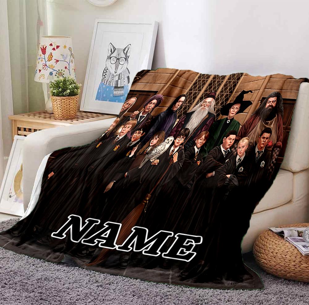 Custom Name Floral Fantasy Flannel Blanket Throw Blanket Soft Warm Sofa Bed Home Decor Unique Gift