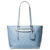 Jet Set Travel Brand Letter Charm Cow Leather and Artificial Leather Tote Bag Hand Shoulder Bag Medium Size Women's Sky Blue
