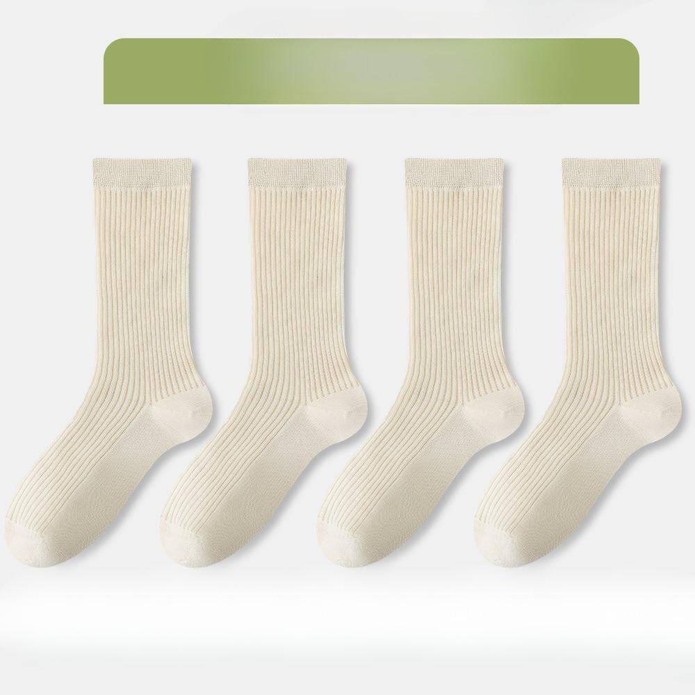 4 Pairs of Women's Summer Ultra Thin Cool Antibacterial Boneless Tube Stack Socks
