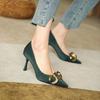 French Shallow Mouth Single Shoes Pointed High Heels Women's 2025 Sexy New Temperament Thin Heel Versatile Niche Design Wedding Shoes