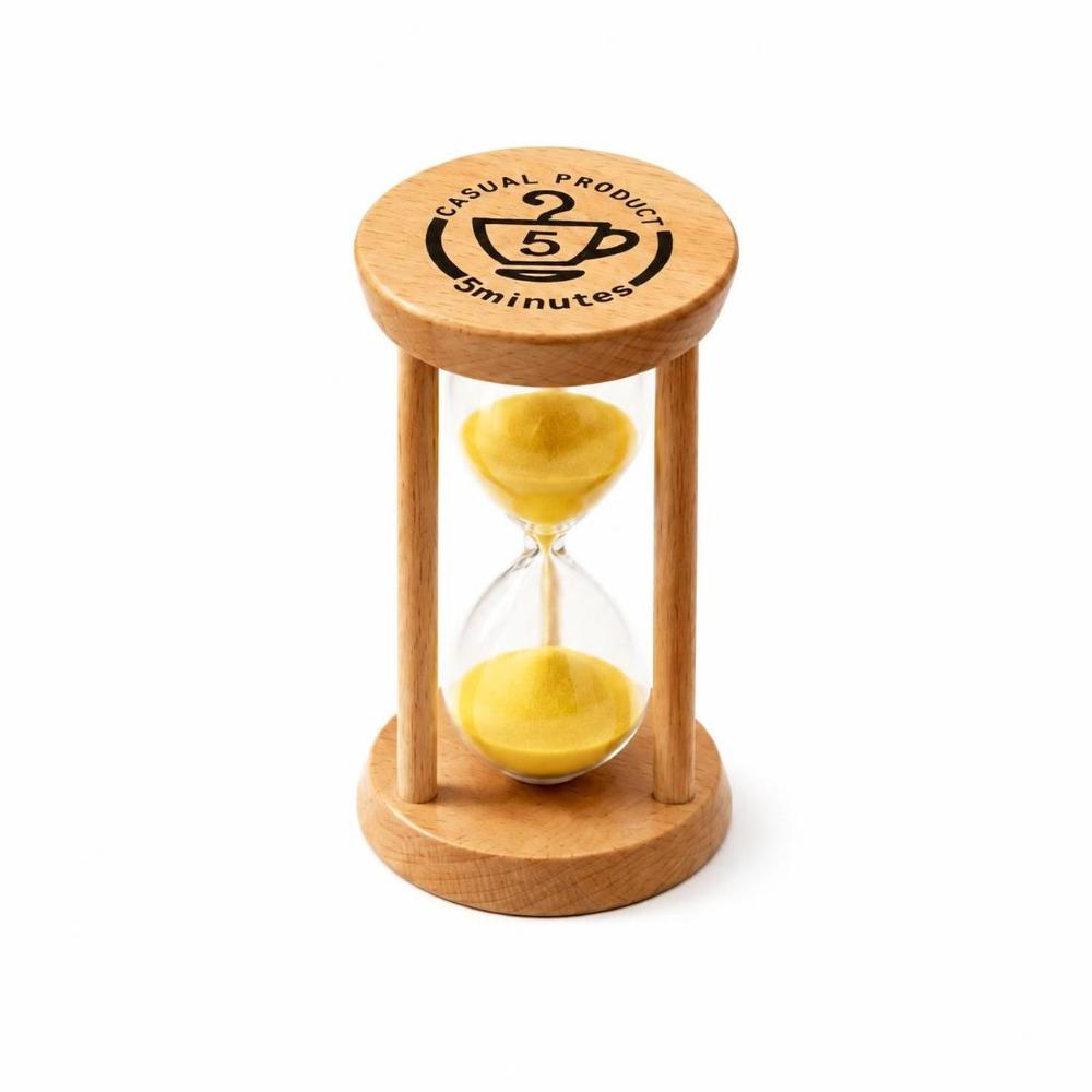 5 Minutes Wooden Hourglass Timer Portable Mini Sandglass Timer Sand Clock Timer  Toothbrush Timer