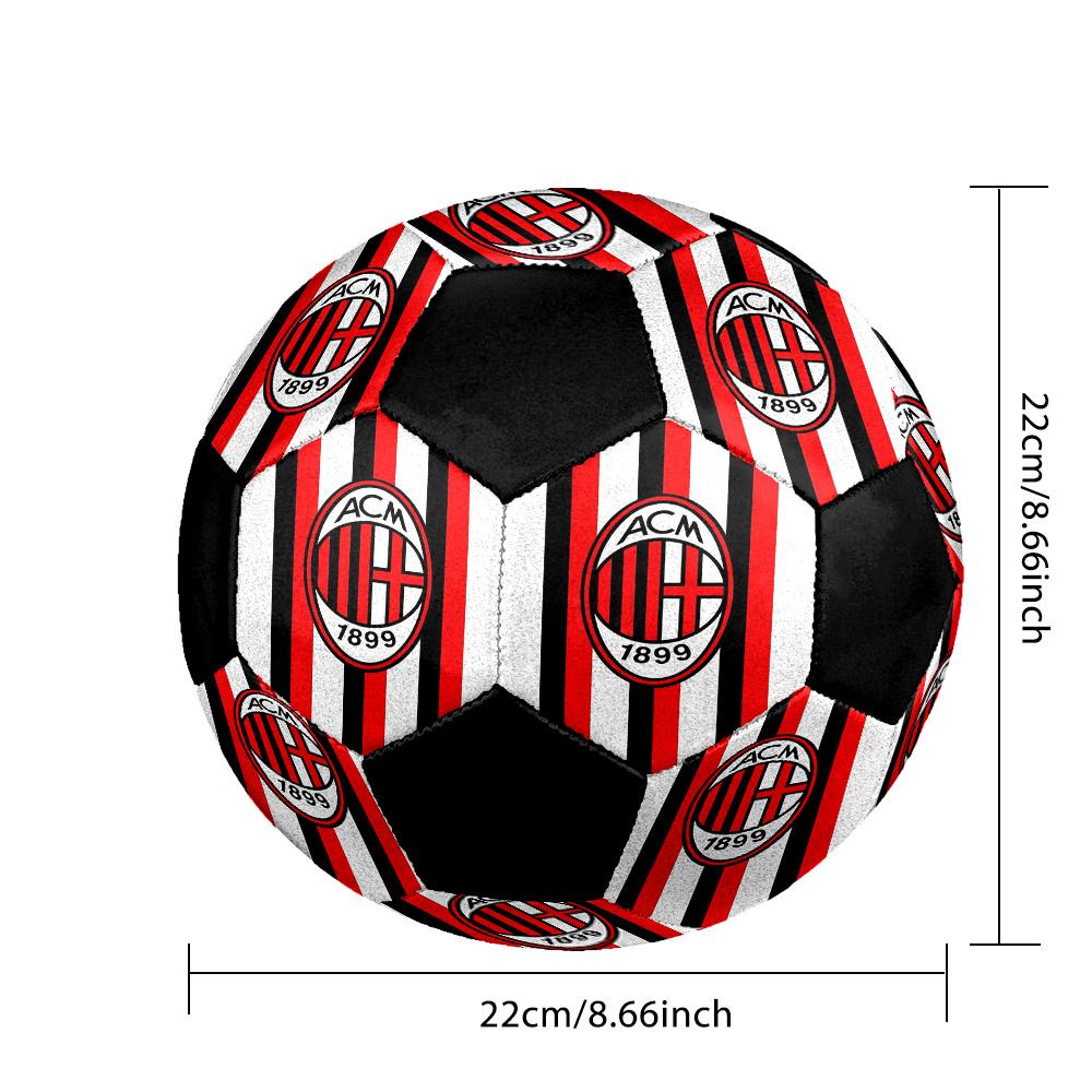 Pallone Calcio a 5 AC Milan Colorato Per Tutte le Età Misura 5 Cucito a Macchina PVC Pronto per la Competizione Resistente Alto Rimbalzo