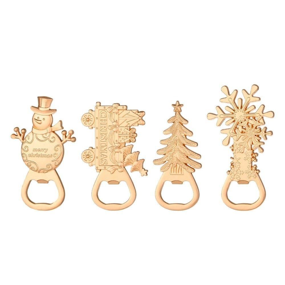 Santa Snowman Beer Bottle Opener Metal Xmas Opener Durable Christmas Bottle Opener Kitchen Tools