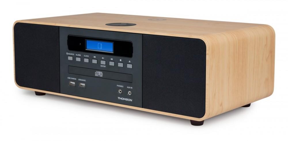 Thomson MIC202IBT Micro HiFi with Bluetooth and Inductive Phone Charger FM Radio with RDS Plays CD/MP3, Thomson