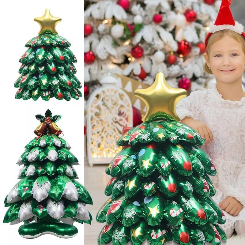 Tree Christmas Balloon Three Dimensional Party Merry Xmas Ornaments Decorations