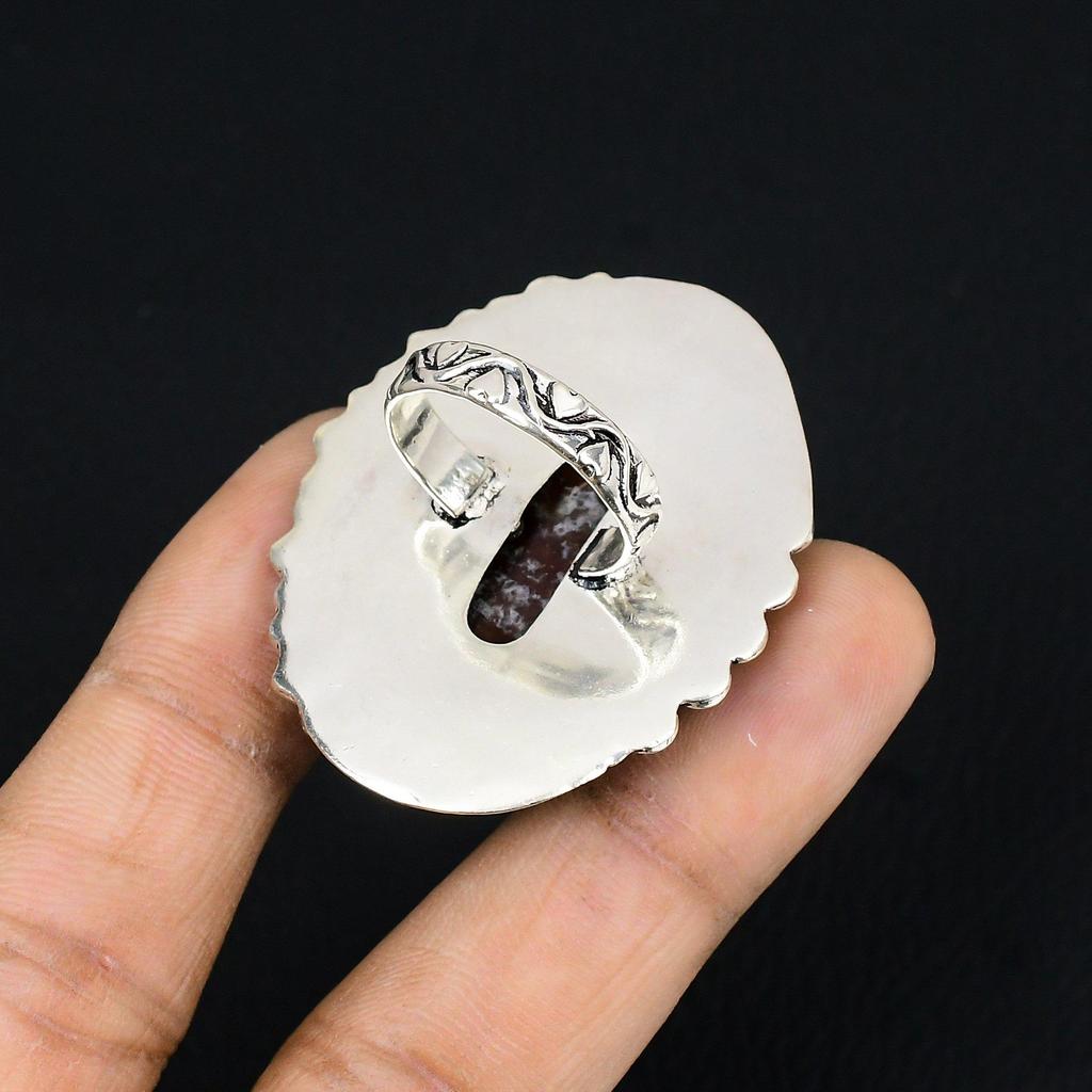 Natural Bloodstone Gemstone Multi Stone Ring Size 6.5 925 Silver For Women