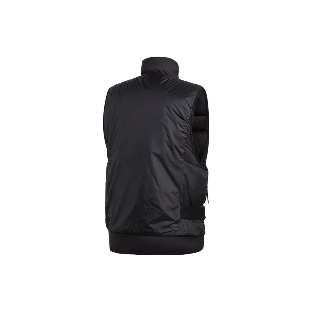 Adidas Solid Color Zip-Up Stand Collar Vest Men Tops Black FT2417