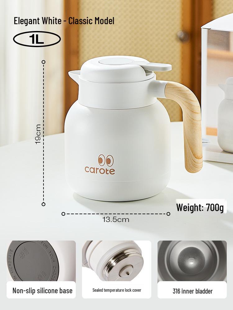 

Stainless Steel Thermos Flask for Home and Office - Large Capacity Tea and Hot Water Separator