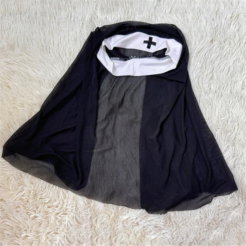 Nun Hats for Women Adult Halloween Costume Accessory Lightweight Nun Headpiece Nun Headband Caps Nun Habits Hat