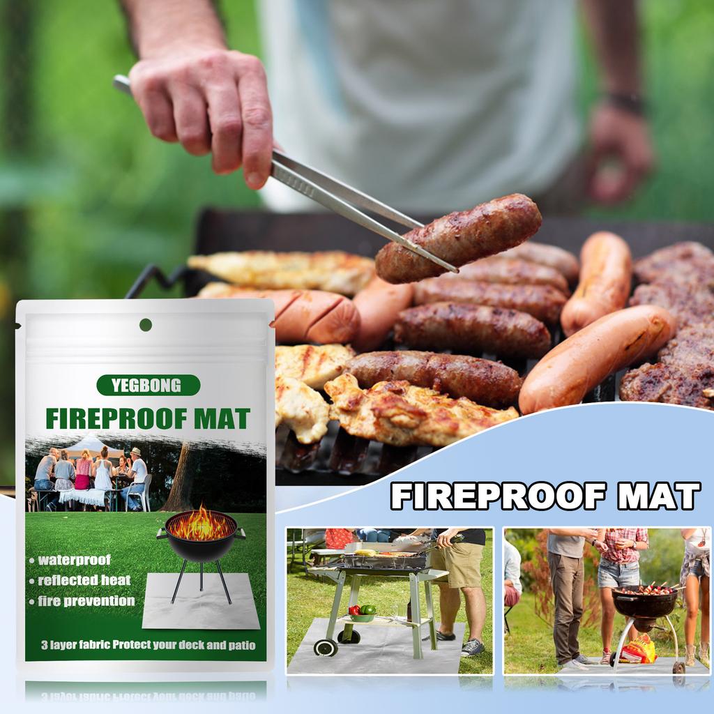 Feuerfeste Matte, Outdoor-Feuerstelle Matte, Grill-Wärmedämmmatte, Feuerstelle Feuerfeste BBQ-Matte, Quadratische Schutzmatte