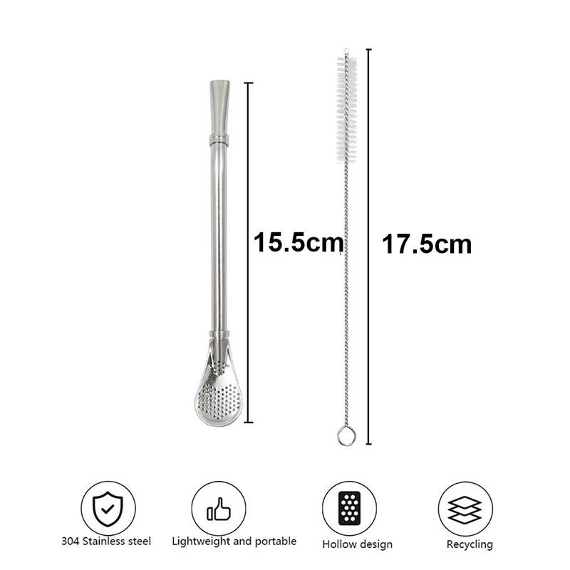 3ks Nerezová ocel Yerba Mate Sada šálků 350ML Dvoustěnný šálek na maté Yerba Mate Kalabasa s bombillami a čisticím kartáčkem na nápoje