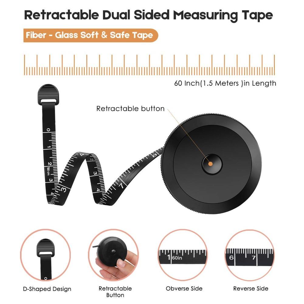 Black/Pink Tape Measures Double Scales Sewing Rulers Retractable Measuring Tape