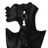 Elegant Asymmetrical Pearl Earrings For Women Stylish Geometric Design Alloy
